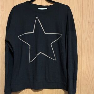 No Boundaries Black Sweater with Star Design